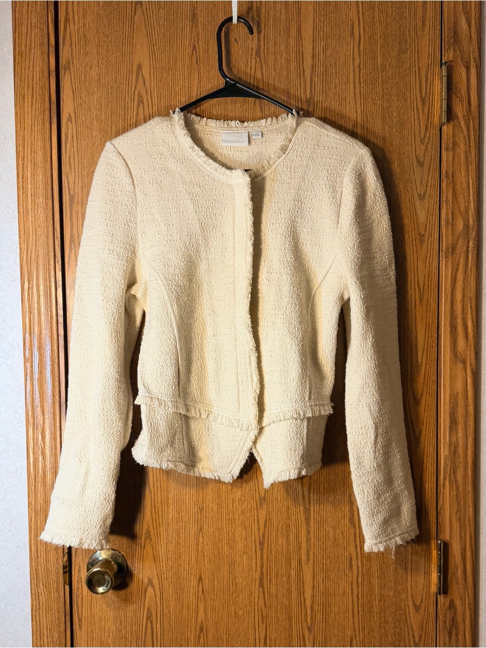 Anthropologie ett:iwa Bardot Cream Bouclé Tweed Blazer - Picture 1 of 7